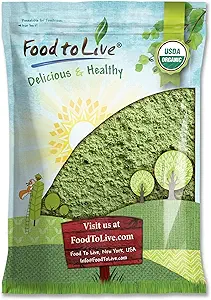 Food to Live Organic Wheatgrass Powder, 4 Pounds — Non-GMO, Whole-Leaf, Raw, Non-Irradiated, Pure, Vegan Superfood, Bulk, Great for Juice, Rich in Fiber, Chlorophyll, Fatty Acids and Minerals