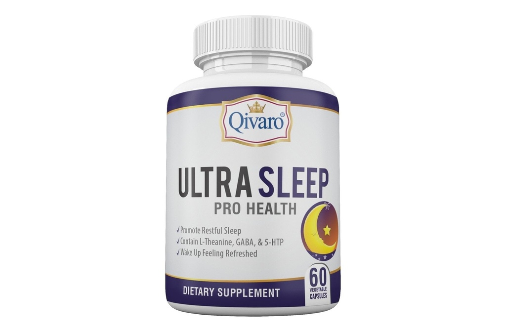 Ultra Sleep Pro Health - Sleep Aid for Adults with L-Theanine, 5-HTP and GABA - Dietary Supplement for Better Sleep – Vegan and Non-GMO - Made in USA – 60 Capsules