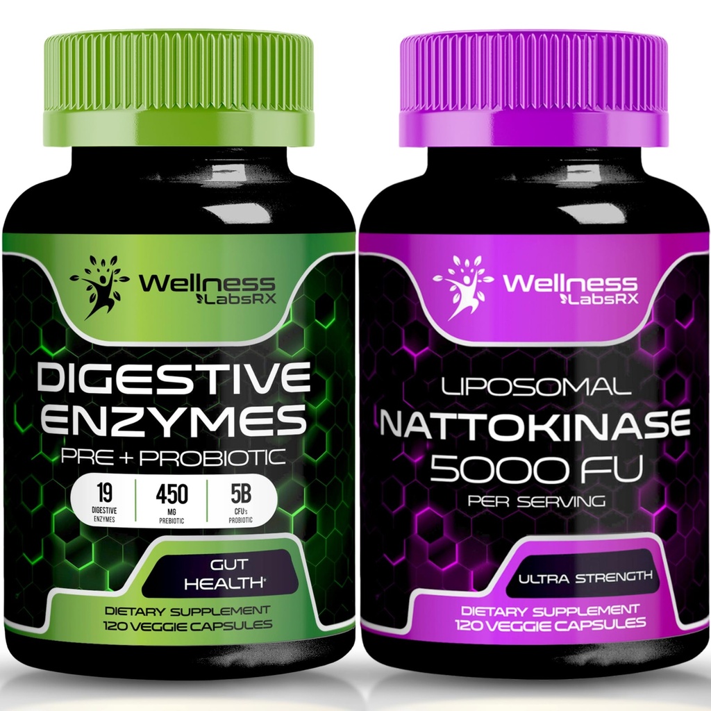 WELNESS LABSRX Digestieve enzymen Capsules Nattokinase Capsules