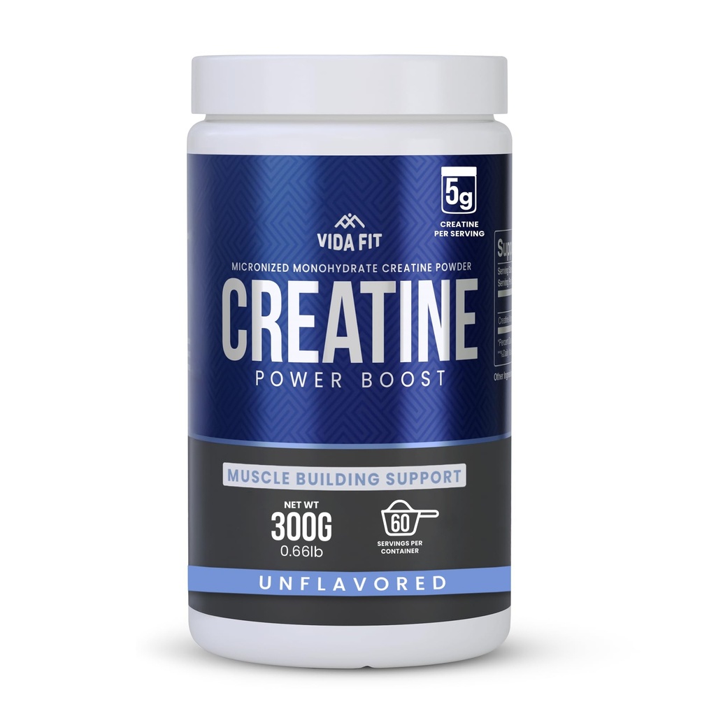Micronized Creatine Monohydrate Powder (5g Per Serv), Vegan Creatine Powder Unflavoured, Supplements for Men, Pure Workout Essentials for Women, NSF Certified (300g) (60 Servings)