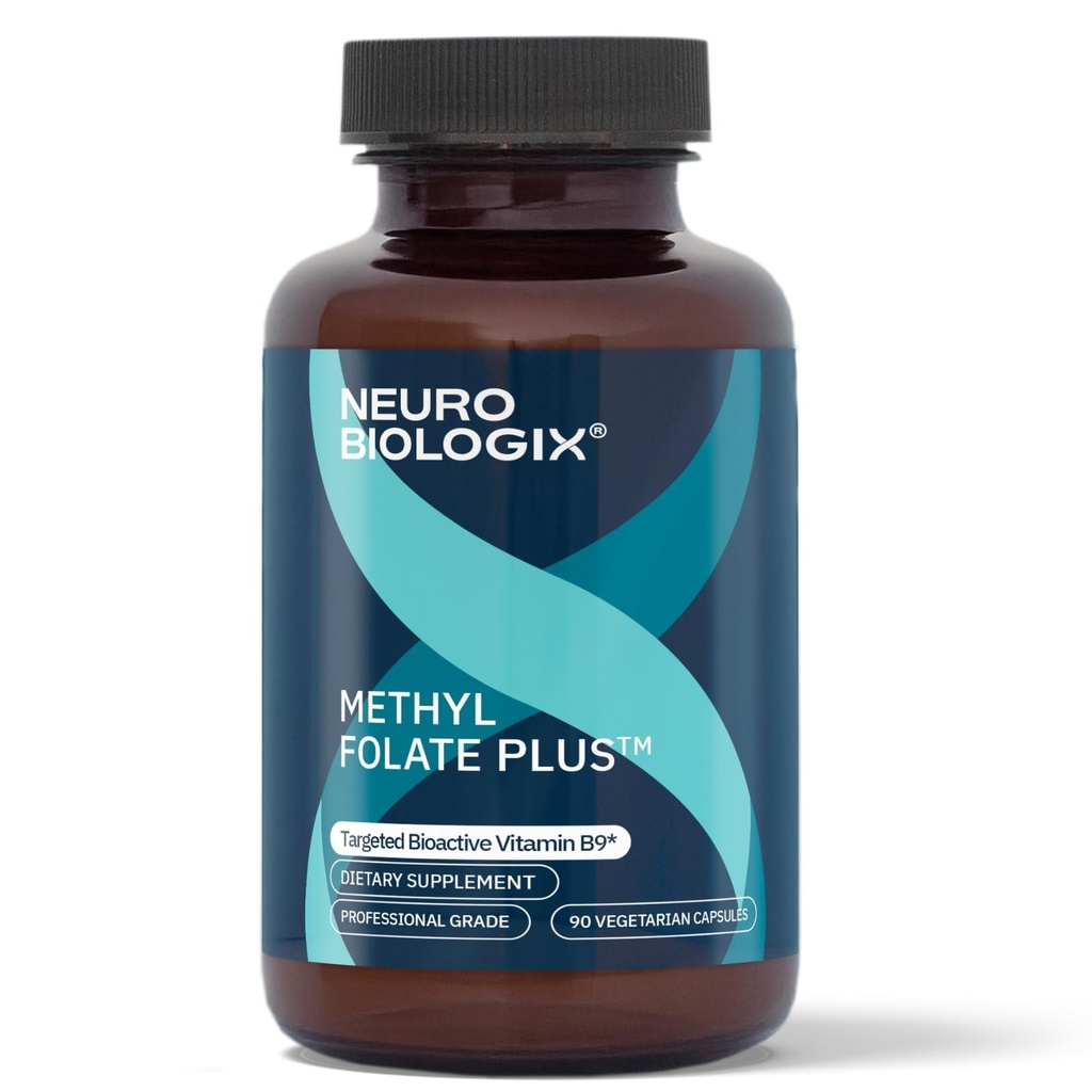 Neurobiologix Methyl Folate Plus, Advanced Blend of L-5 Methylfolate, Folinic Acid & B Vitamins, Supports Healthy Methylation, Brain & Heart Function for Men & Women, Gluten Free, 90 Capsules