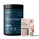 Gainful Lean Whey Protein Powder & Neapolitan Flavor Bundle, 20g Protein, Supports Lean Muscle, Metabolism, and Satiety, with Green Tea Extract, & Digestive Enzymes,14 Servings + 14 Flavor Sticks