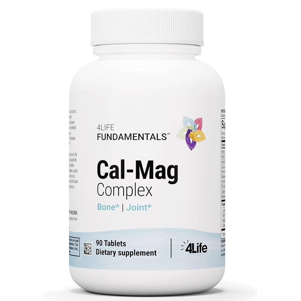 4Life Cal-Mag Complex - Calcium Magnesium Supplement with Vitamins D and K, Zinc, Copper, Manganese, Supports Bone Health Structure - 90 Tablets