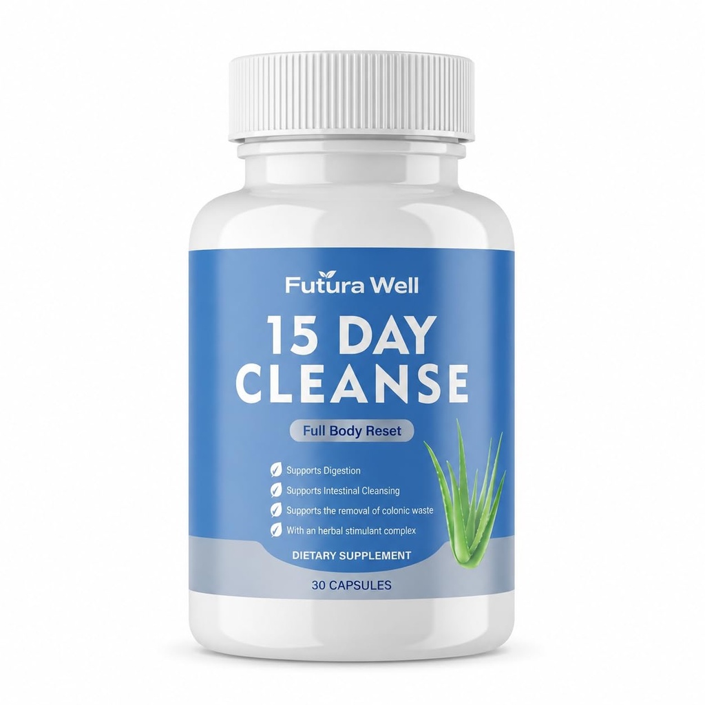 15 Day Colon Cleanse Capsules for Digestive Support, Gut Cleanse Supplement with Herbal Blend, Daily Digestive Wellness Formula for Women & Men, Digestive Balance and Gut Health Support, 30 Capsules
