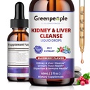 GROENPEOPLE Nierreiniging Detox & Repair - 27-in-1 Nier- en leverdruppels met 20:1 Cranberry Extract & Chanca Piedra, alcoholvrije supplement voor urinetrek & lever ondersteuning (2 Oz 1 Pack, bosbes)