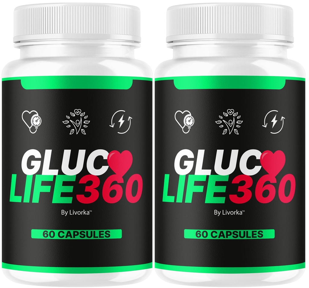 (2 Pack) GlucoLife 360 Capsules - Official GlucoLife 360 Premium Advanced Formula Pills - Maximum Strength, All Natural Health Formula Pills for Overall Health & Wellness, 120 Capsules for 2 Months