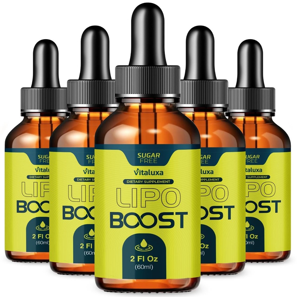 (5 Pack) Lipo Boost Drops, LipoBoost Liquid Supplement Premium Blend Hyman Vitamin Drop, Lipo Booster Maximum Strength Wait Advanced Formula Support Review Natural Overall Health Wellness (10oz)