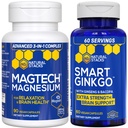 NATURAL STACKS Magtech Magnesium + Ginkgo Biloba Supplement Bundle - Supports Brain Health & Relaxation* - 150 Total Capsules