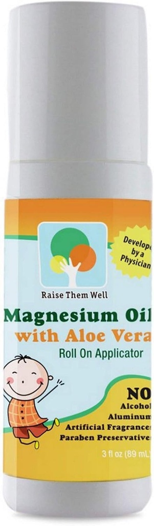 Raise Them Well Kids Magnesium Bundle – Magnesium Oil Roll-On with Aloe Vera, Strawberry Chewable Multivitamin & Unflavored Mag-Go Powder | Calming Support, Sleep Aid & Nutrient Boost for Children