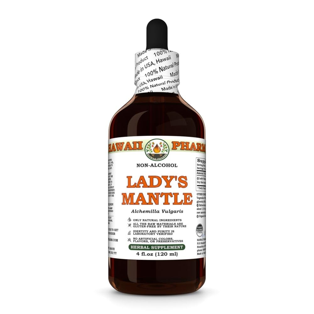 Hawaii Pharm Lady's Mantle Alcohol-Free Extract, Glycerite for Women’s Wellness, Supports Hormonal Balance, Aids Digestion, Promotes Liver Function, Enhances Skin Vitality - 4 fl.oz
