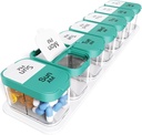 Odaro Extra Large Weekly Pill Organizer 2 Times A Day, Pill Box 7 Day Am Pm to Hold Daily Medicine Vitamin and Supplements - Cyan