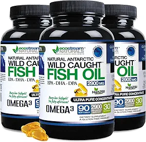(Pack of 3 Wild Caught Omega 3 2,900 Milligrams. Now with Even More DPA-EPA-DHA