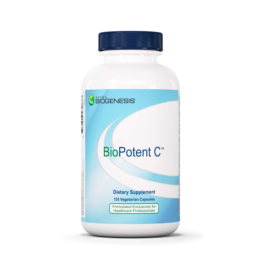Nutra BioGenesis BioPotent C - Vitamin C Capsules with Citrus Bioflavonoids, Immune Support Supplement with Ascorbic Acid, Vegan Friendly - 135 Vegetarian Capsules