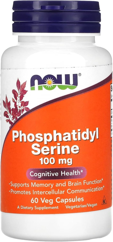 NOW Foods Fosfatidyl Serine, 100 mg, 60 Veg Capsules