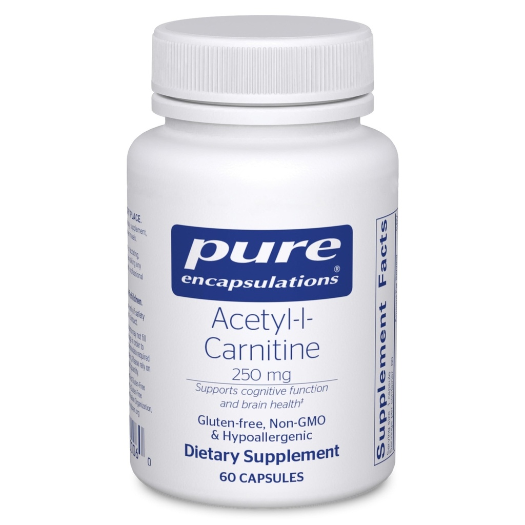 Pure Encapsulations Acetyl-L-Carnitine 250 mg - Memory & Brain Supplement - Brain Support & Focus* - Gluten Free & Non-GMO - 60 Capsules