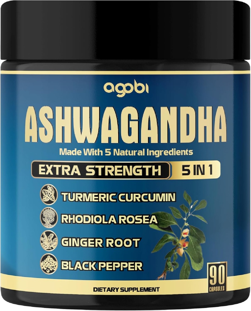 agobi Ashwagandha supplement capsules - 90 Tellingen voor 3-maand levering