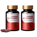 2 Bottles Hirudin Peptide 300mg, Nattokinase 150mg with Red Yeast Extract, Black Garlic Extract, Selenium, Vitamin E, Soybean Peptide 7 in 1 Formula丨120 Capsules