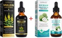 Mullein Drops for Lungs Cleans and Soursop Bitters Liquid,Mullein Leaf Extract Tincture with Chlorophyll,Soursop Multivitamin Drops,Natural Herbal Supplement for Men and Women