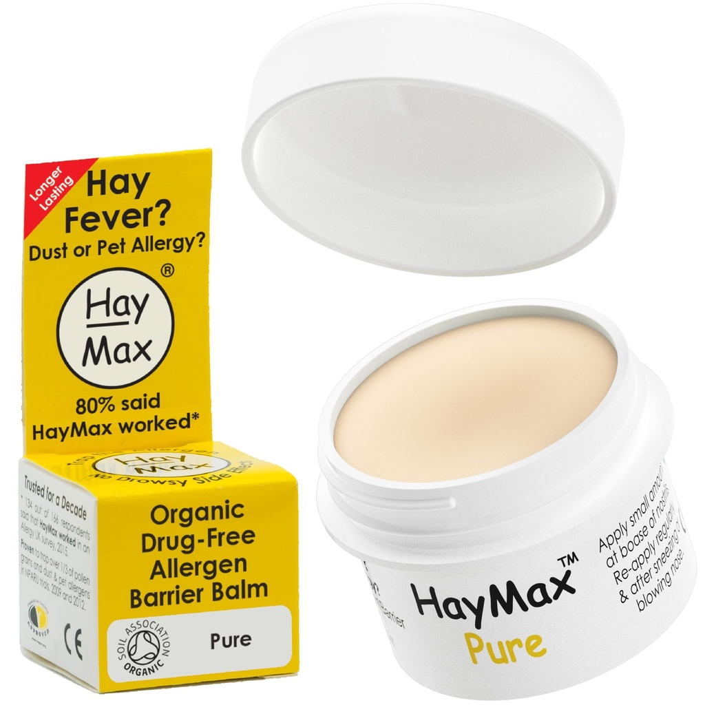 HayMax Allergen Barrière Balsem - Pure 0,17 fl oz - Biologische, Natuurlijke en Niet-Drowsy Hooi Koorts & Allergie Relief Balsem - Blokken Pollen & andere Allergenen Deeltjes - Geweldig voor volwassenen, kinderen en zwangere vrouwen