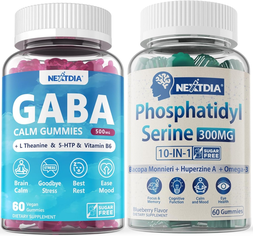 Bundel - Fosfatidylserine Gummies 120 Tellingen + GABA Gummies 120 Tellingen