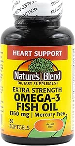 Nature's Blend Fish Oil 1760 mg Omega 3 Extra sterkte - 60 Softgels