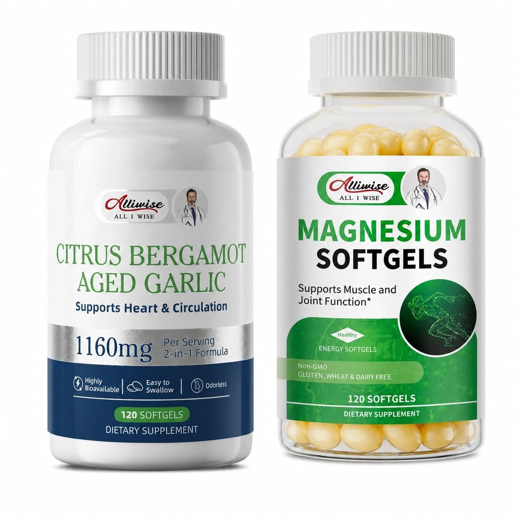 Magnesium Glycinate 500mg + Citrus Bergamot 500mg with Aged Black Garlic Extract 600mg