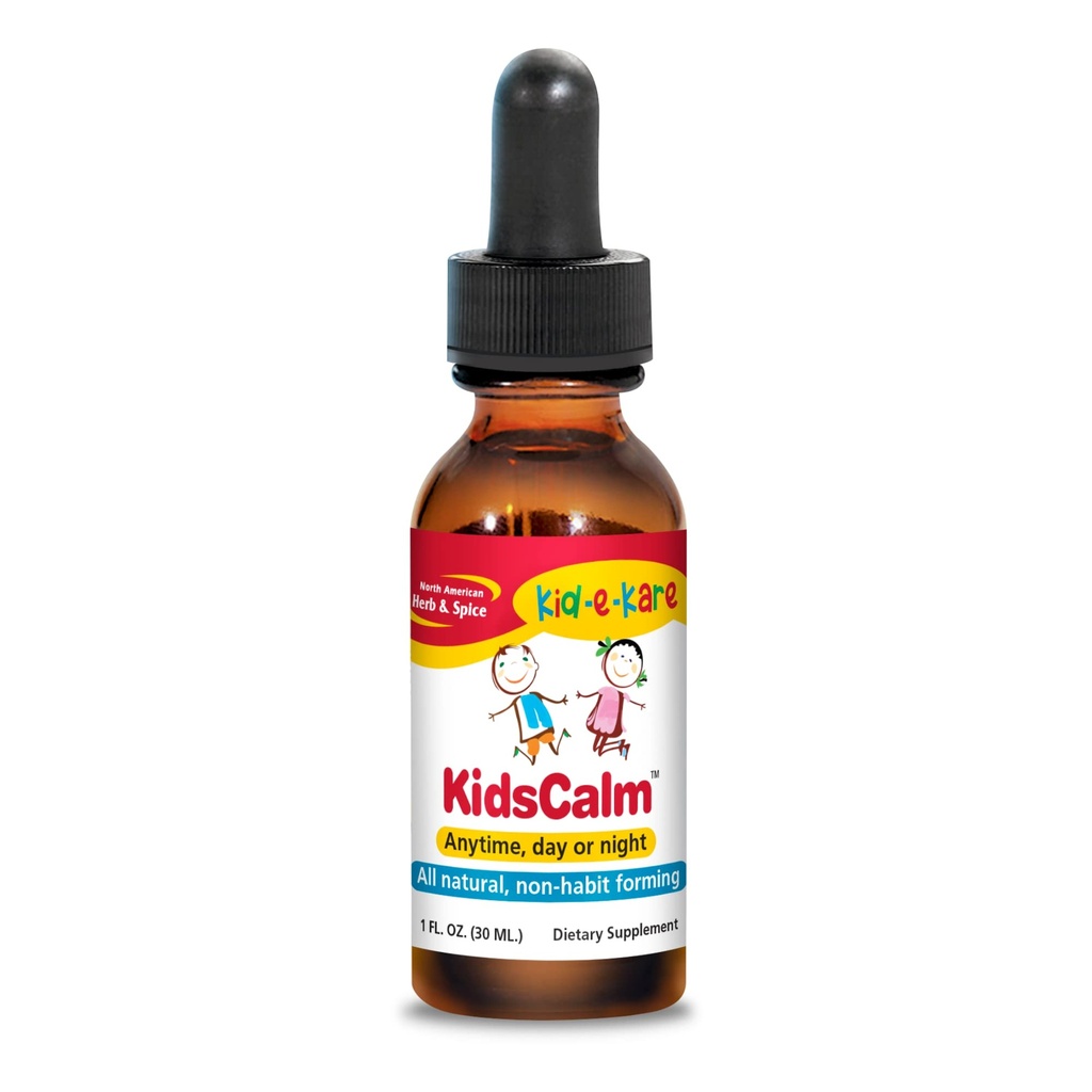 NORTH AMERICAN HERB & SPICE kid-e-kare KidsCalm - 1 fl oz - Rest & Nervous System Support - All-Natural, Non-Habit-Forming Formula - 172 Servings