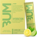 RAW Electrolytes Poeder Hydration Drink Mix Packets, Bum Hydrate (Citroen Lime, 20 Servings) - Electrolyte Hydration Packets ondersteunt spierfunctie & endurance - Keto Free Electrolytes Powder Packets