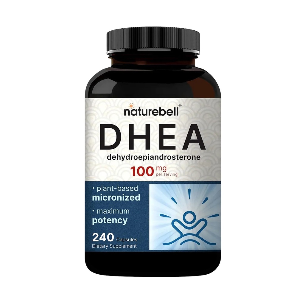 NatureBell DHEA 100mg - 240 Capsules - DHEA Supplement for Energy Levels, Immune Health & Healthy Aging Support - Highly Bio available* - Non-GMO & Gluten Free