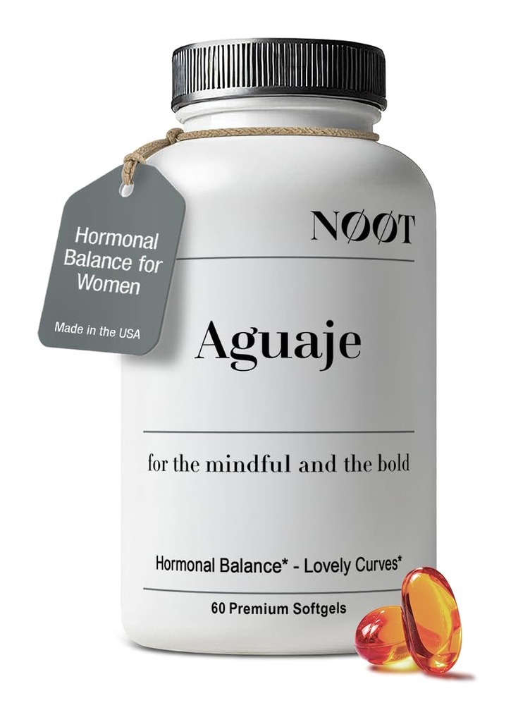 NOOT Aguaje Oil Softgel 1000 mg | Natural Phytoestrogens For Women & Organic Peruvian Aguaje Supplement | Ideal for Wellness, Skin Glow, Curves, Hair Strength & Hormone Balance For Women - 60 Softgels
