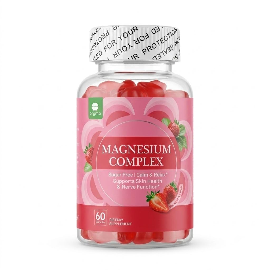 Magnesium Glycinate Gummies, Sugar Free High Absorption Triple Magnesium Complex with Zinc, Vitamin B6, C, 60 Count 30-Day Supply, Support Relaxation & Healthy Immune Function for Women
