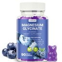 Magnesium Glycinate Gummies 1000mg, Non-GMO, Gluten-Free, Magnesium Supplement Gummies for Adults & Kids, Sleep, Relaxation & Focus, Blueberry Flavor, 90 Count