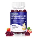 Magnesium Glycinate Gummies with L-Threonate, Vitamin B6, Ashwagandha 540mg per Serving, Sugar Free, Vegan, Relaxation & Nighttime Support, Strawberry Flavor, 60 Gummies