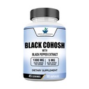American Standard Supplements Black Cohosh 1300mg Per Serving with Black Pepper Fruit Extract - Vegan, Glutenvrij, Non-GMO, 90 Capsules, 45 Servers