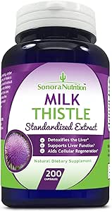 Milk Thistle Standardized Extract met 80% Silymarin 250 mg, 200 capsules