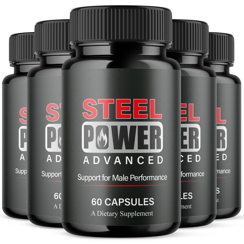 (5 Pack) Steel Power for Men, Steel Power Supplement for Men with Natural Ingredients, Advanced Formula SteelPower Maximum Strength Men's Health and Wellness Support Multivitamin Pills (300 Capsules)