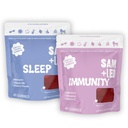 SAM+LEO Immunity & Sleep Gummies with Elderberry, Echinacea, Zinc & Melatonin for Kids & Teens - Immune Support & Restful Sleep Aid Supplement Gummies | Vegan & Gluten Free (2 Pack - 120 Count)