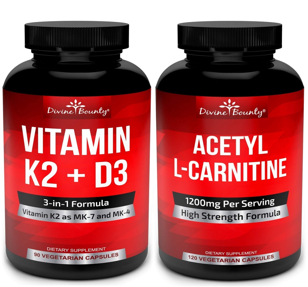 Vitamine K2 met D3 en acetyl-L-Carnitinebundel