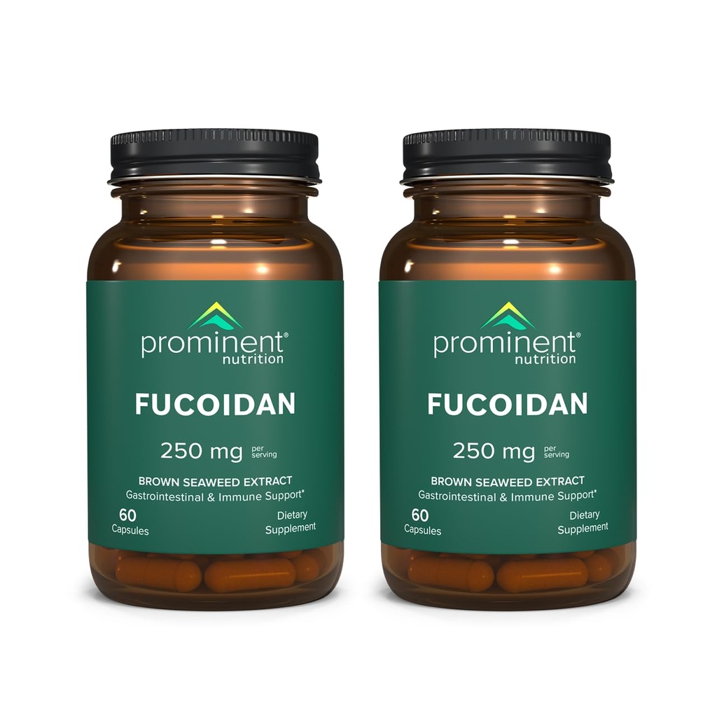 Prominent Nutrition Fucoidan Gut Health & Immune Support Supplement – 250mg, 60 Count – Premium Brown Seaweed Extract - Immune System & Digestion Supplement - 2 Pack