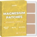 Magnesium Patches (pakket van 60) - 100% natuurlijke patch voor vrouwen en mannen - met calcium - spier en bot ondersteuning, kalmeren - verbeterde formule