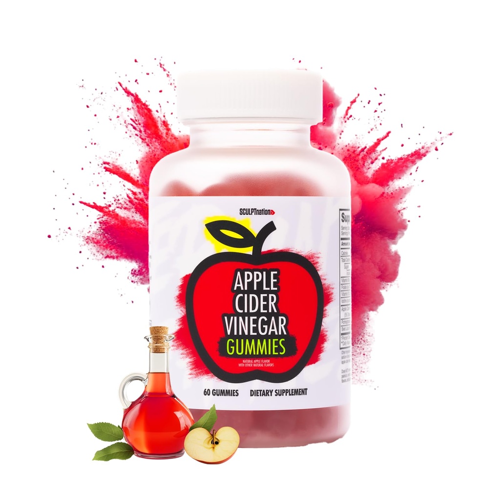 Sculpt Nation by V Shred Apple Cider Vinegar Gummies - Gezonde Superfood Snack, Metabolisme en spijsvertering Ondersteuning - 60 ACV Keto Gummies