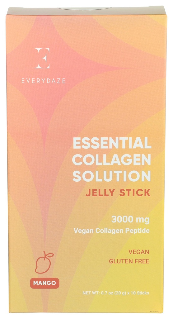 Everydaze Essential Collagen Solution Jelly Stick, Mango Flavored, 10 Sticks, Ready to Drink, Gluten Free, 7 Fluid Ounces (Pack of 1)