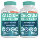 4-in-1 Calcium 1200 mg with Vitamin D3 K2 - Extra Strength Calcium Supplements for Women & Men with D3 K2 Vitamin 5000 IU - Everyday Vitality Supplement - Vegan-Friendly, Gluten-Free, Non-GMO (240ct)