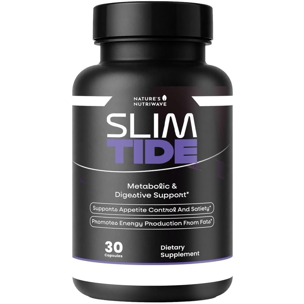 SlimTide – Prebiotic & Probiotic Supplement with Chicory Root Inulin, Resistant Starch, Akkermansia, Bifidobacterium & Clostridium Blend – Non-GMO Vegetarian Formula – 30 Capsules, 1 Month Supply