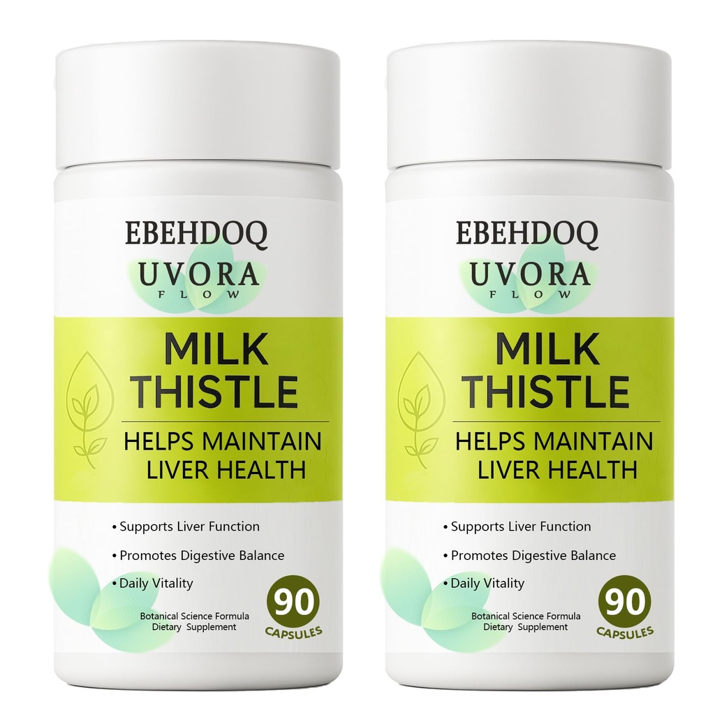 Milk Thistle Detox, Premium Herbal Supplement with Milk Thistle Extract & Antioxidants – Supports Liver Health & Healthy Digestion – 300mg per Capsule, 60 Count (2)