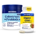 Enzymedica Colostrum + Probiotics Powder & Digest Gold Digestive Enzyme Supplement - Grass Fed Bovine Colostrum for Women & Men, Enzyme Capsules for Digestion, Gut Health Support - Pack of 2