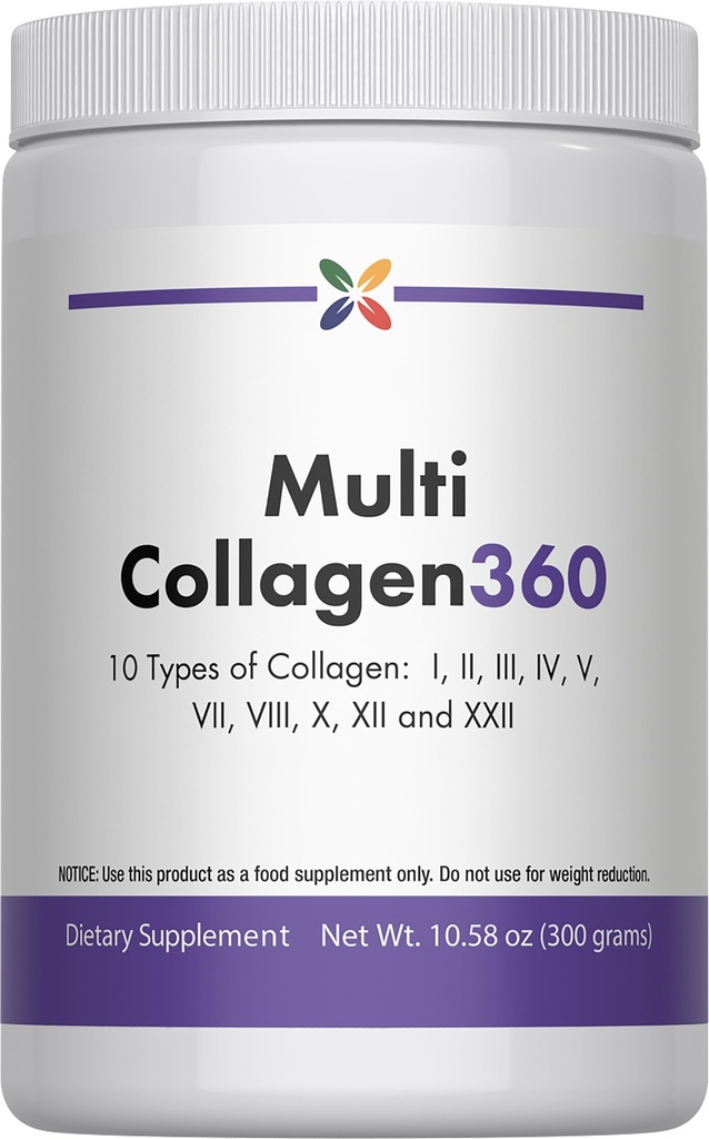 Stop Aging Now - Multi Collagen Peptides Powder - Types i, ii, iii, v, x Unflavored - 10.58oz