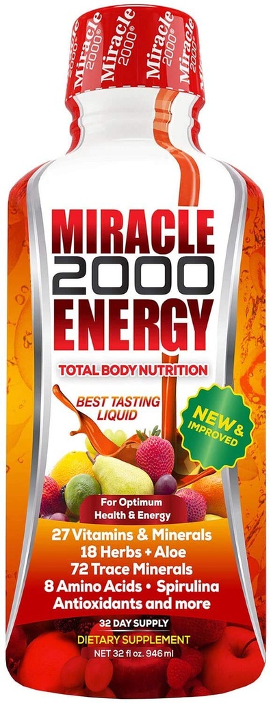 Century Systems - Miracle 2000, Complete Liquid Multivitamine en Mineraal Supplement met Aminozuren en Antioxidanten, 32 Ounces