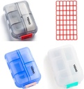 Pill Case (3 Pack) - Portable Small Supplements Tablet Container Box met 10 Compartments - Medicine Capsule Vitamin Fold Flip Organizer Dispenser Houder Opslag voor Travel Trip Pocket Purse