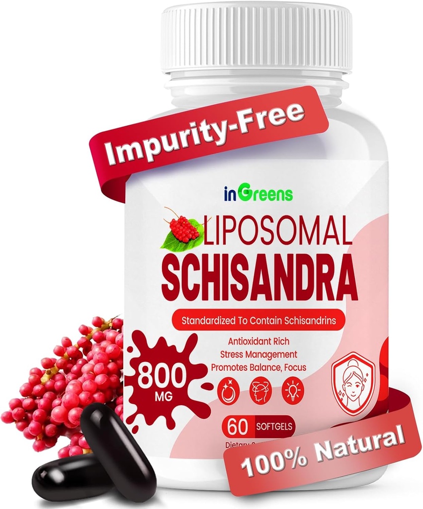 800MG Schisandra Organic Extract, Schisandra Supplement, Schisandra Berry Softgels for Energy Support, Liver Health, Antioxidant Protection & Digestive Wellness - 60 Softgels, Made in USA